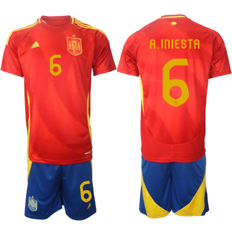 Men 2024-2025 Season Spain home red #6 Soccer Jersey->->Soccer Country Jersey